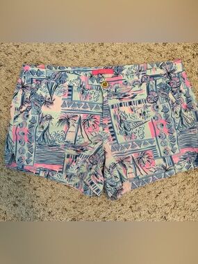 Lilly Pulitzer Size 14 Shorts - Palm Tree, Seashell, Sailboat - Coastal Nautical